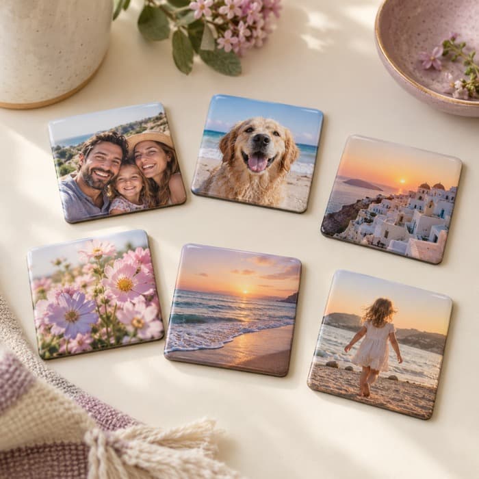 Illustrative photo of square photo magnets